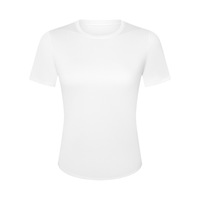 Top Deportivo de Yoga para Mujer, de Secado Rápido, Transpirable, Manga Corta, Corte Ajustado, para Tenis, Running, Gimnasio, Venta al Por Mayor, OEM