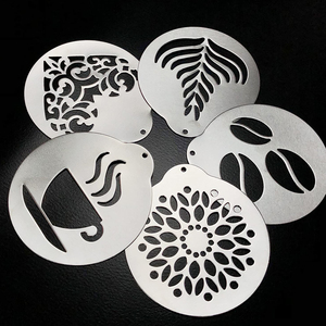 Thép không gỉ cappuccino cà phê Stencil tùy chỉnh nghệ thuật Cocktail Stencil mặt logo bóng Stencil mặt logo - Product Image 5