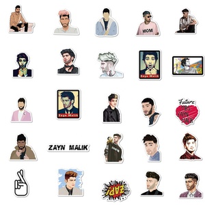 50 pièces <span class=keywords><strong>Zayn</strong></span> Malik royaume-uni chanteur vinyle autocollants pour fille réfrigérateur bouteille planche à roulettes téléphone bagages ordinateur portable découpé autocollant - Product Image 6