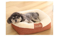 Lit pour chien en polyester peluche uni, vente en gros, lit pour chien de haute qualité, canapé-lit pour animaux de compagnie, lit pour chien et chat