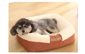 Hundebett Camas Para De Perros Polyester Plush Solid Wholesale Hundebett High Quality Plush Dog Bed Sofa Pet Product Bed For Dog Cat