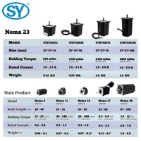 Moteurs pas à pas hybrides SY 56MM Nema 23 57BYGH 1.2Nm Couple élevé 1.8 °   Moteur pas à pas à 2 phases, contrôle de mouvement DC 24-48V