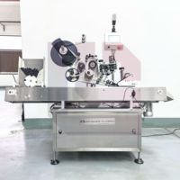 Applicateur d'étiquettes automatique électrique horizontal pour tubes en verre et plastique, ampoules, flacons, stylos, tubes, bouteilles