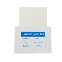 A2 A3 A4 Taille 125 microns 175 microns 300 mic forme carrée Feuille de stratification thermique en plastique brillant Film blanc holographique pour papier
