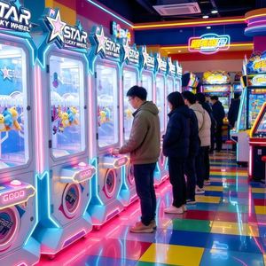 STAR LUCKY WHEEL Clip Gift Machine Amusement Arcade Cut Prize <b>Game</b> Machine Shopping Mall <b>Hook</b> Doll Scissors Machine - Product Image 1