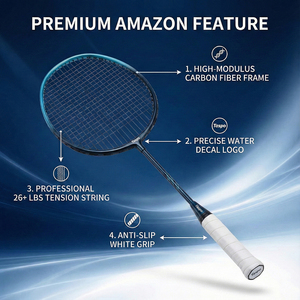 Taspo Professioneller Carbon-Badmintonschläger Mehrfarbig Einzelner Hart- und Weichschläger mit Voll-PU-Griff Design Hundert Badminton-Schläger - Product Image 6