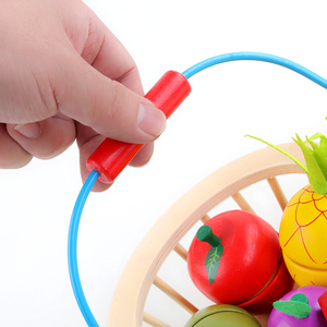 Nouveau jeu de coupe de fruits <span class=keywords><strong>et</strong></span> légumes en bois coloré, vente à chaud, 2021 - Product Image 5