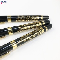 Cadeau d'affaires, stylo à bille gravé noir et or de luxe avec encre gel pour souvenir