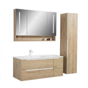 Kabinet cermin rias kamar mandi klasik gaya Spanyol peringkat atas dengan wastafel tunggal desain persegi panjang Modern - Product Image 1