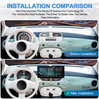 Navigation Android Navihua pour Fiat 500 2007-2024 Autoradio GPS Multimédia Carplay Écran LCD Panneau d'instruments numérique
