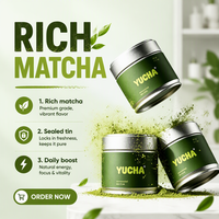 Offre Spéciale – Boîte Ronde Vide pour Matcha 30g 50g, en Métal de Qualité Alimentaire, Hermétique avec Couvercle à Vis, Contenant pour Poudre de Thé Vert, Coffret Cadeau