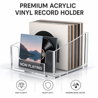 Support de rangement moderne pour disques vinyles en acrylique personnalisé, présentoir d'album actuel pour décoration de salle de musique, bureau ou cadeau