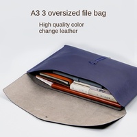 Porte-documents en cuir A3 avec cordon, grande capacité, imperméable, dossier de présentation avec logo, format A4 pour les réunions