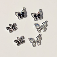 À la mode Micro-infusé strass papillon pendentif fait à la main bijoux à bricoler soi-même accessoires minimaliste alliage émail boucles d'oreilles collier