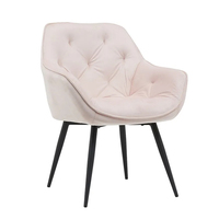 Fauteuil en velours orange luxueux et durable, chaise de salle à manger en tissu velours, pieds en métal résistants