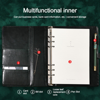 Carnet A5 en cuir PU rigide, reliure cousue, rechargeable, 80 feuilles, pages détachables, impression de logo personnalisée, haute qualité, vente en gros