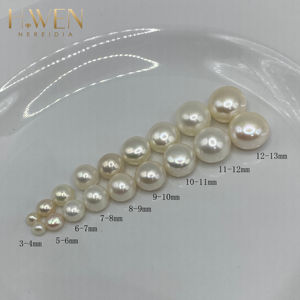 H.WEN 3-6A 品質ボタンパールルースビーズハーフホール2-13mmナチュラルホワイトピンクパープル淡水高光沢滑らかな表面 - Product Image 3