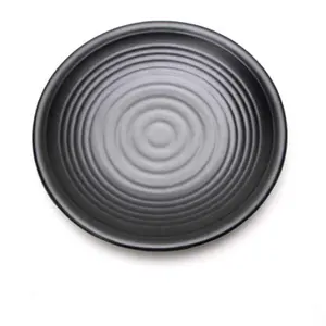 Melamine Ronde Zwarte Plastic Lade Diner Plaat Voedsel Gerechten Sushi Steak Diner Platen Eten Dessert Tea Tray Voor Party Servies