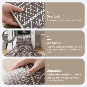 Alfombra rectangular Kilim con diseño de código, lavable a máquina, impermeable y resistente a las manchas, para sala de estar, dormitorio, hogar, estudio. - Product Image 5