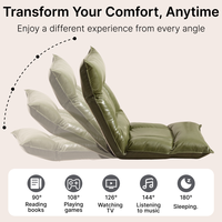 Canapé pouf ergonomique moderne pliable au design personnalisé, fauteuil paresseux à angles réglables, revêtement en coton et lin, mousse haute densité