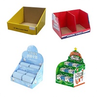 Boîte de présentation personnalisée en carton ondulé auto-érectible avec laminage mat, revêtement UV, recyclable, gaufrage et dorure à chaud pour magasin d'alimentation