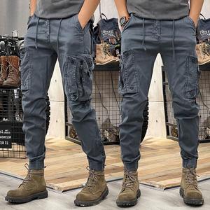 Pantalones Casuales de Moda Retro Americana para Hombre, Primavera-Otoño 2025, Pantalones de Pierna Recta con Cordones para Hombre - Product Image 1