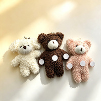 Ours en peluche pour boisson, décoration d'ours en peluche à fixation Velcro, jouet en peluche doux, accessoire pour vaisselle