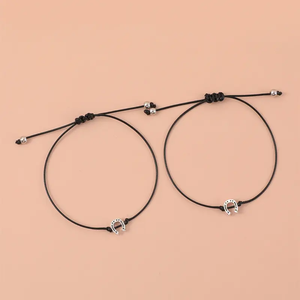 Conjunto de 2 piezas de pulseras de herradura para amigos y parejas, brazalete con cadena de deseos para parejas, venta al por mayor - Product Image 6