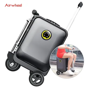 Airwheel rideable سكوتر حقيبة ذكي أمتعة ذكية تحمل على حقيبة الألومنيوم الذكية ركوب الأمتعة الصعود