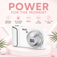 Kamera Foto Optik 10x FCC Digital 64MP Autofokus Layar CMOS Ringkas untuk Fotografi Perjalanan, Acara Keluarga, dan Pemula