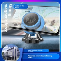 Support de téléphone magnétique rotatif et réglable en alliage d'aluminium pour tableau de bord de voiture, avec logo personnalisé OEM/ODM, idéal pour la navigation, cadeau créatif (figurine)