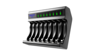 GONODY GD-LED8600-L Chargeur universel de piles NiMH 1,2 V / Li-ion 1,5 V, 8 emplacements pour piles AA AAA, support de charge avec LED intégrée