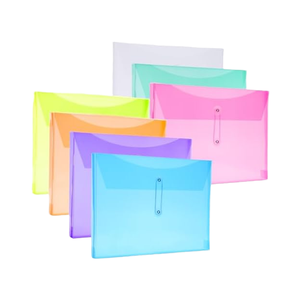 A4 thư Kích thước PVC tập tin thư mục nút chuỗi Tie đóng cửa 1-1/4 "Mở rộng rõ ràng nhựa Poly phong bì cho nhà sử dụng văn phòng - Product Image 1