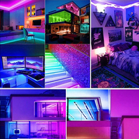 Bande de Lumières LED Intelligente RGB 5050 12V, 18 LED/m, Contrôle Infrarouge 24 Touches, Décoration Intérieure Colorée, 5m 10m 15m 20m