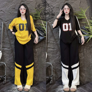 Conjunto de Pijama Estampado Tie-Dye de Talla Grande para Mujer Pantalones de Pierna Ancha Estilo Africano de Verano Conjunto Informal Holgado de Dibujos Animados de Dos Piezas para Estar en Casa - Product Image 5