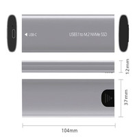 NVME SSD M.2 portabel, kandang eksternal 10Gbps aluminium NVME M.2 USB tipe-c Hard Drive SATA antarmuka eksternal