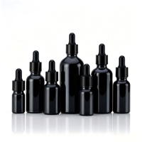 Flacon compte-gouttes rond en verre transparent pour cosmétiques et teintures 30 ml avec pipette sécurité enfant et option diffuseur OEM