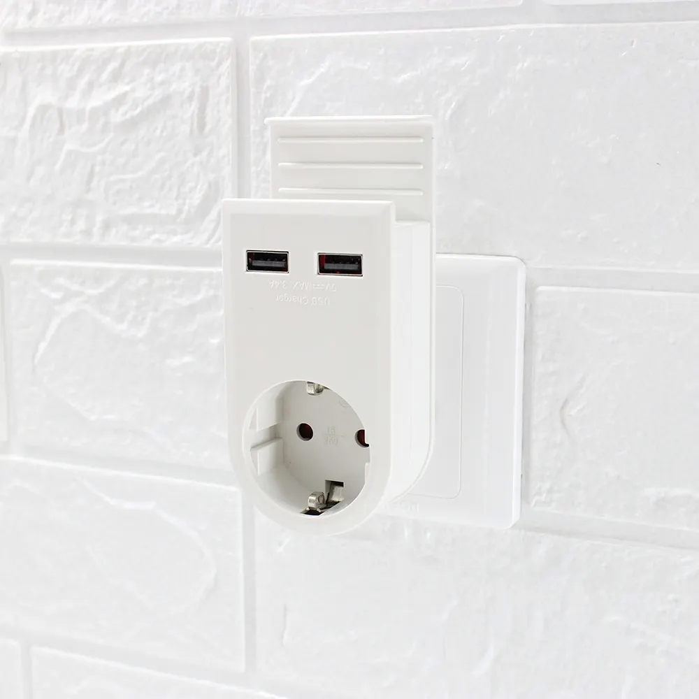 יציאת USB באיכות גבוהה מתאם רצועת חשמל לקיר מתאם תקע משרדי עם מחזיק טלפון