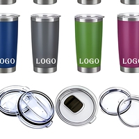Gobelet isotherme en acier inoxydable de 20 oz pour voiture, cadeau, isolation thermique de 6 à 12 heures, logo personnalisable, moderne, pour bière/eau/glace