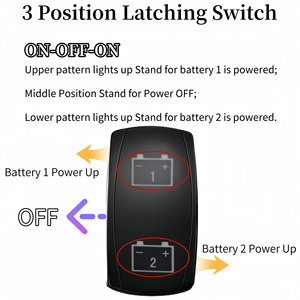 12-24v दोहरी बैटरी वाली रॉकर स्विच वाटरप्रूफ ऑन-ऑन-ऑन-ऑन-ऑन-ऑन 3 तरह से समुद्री नाव की बिजली कटौती 4 पिन रॉकर स्विच वायरिंग आरेख - Product Image 3