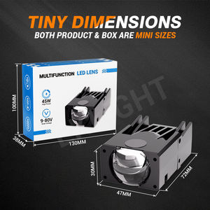 Lente de proyector Led Min optimizada, lente de lámpara Led H4, luz Led auxiliar, foco automático, Luz antiniebla de 3000K y 6000K para coches y motocicletas - Product Image 5