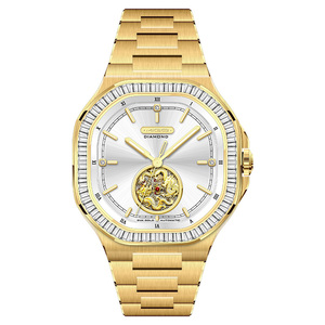 Relojes mecánicos automáticos para hombre con diseño de dragón luminoso dorado de lujo personalizado - Product Image 1