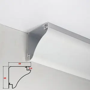 Çift taraflı aydınlık üst köşe ücretsiz tavan duvar yıkayıcı ışık yüzeye monte Led alüminyum profil hattı ışık profili