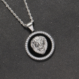 <span class=keywords><strong>Collana</strong></span> SN261 in Acciaio Inossidabile Placcato Oro <span class=keywords><strong>con</strong></span> Pendente Hip Hop e Catena a Corda, Design <span class=keywords><strong>Leone</strong></span>, Gioielli da Festa - Product Image 5
