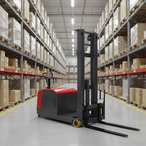 Industrial Electric <b>Pallet</b> Lifter and Stacker with Ergonomic Handle for Narrow Aisle Warehouse Storage Management - Product Image 1
