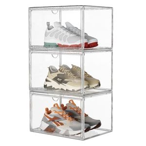 Cajas de Zapatos de Plástico Transparente con Imán, Caja de Almacenamiento de Zapatos Plegable de Acrílico con Frente Abatible, Organizador Apilable - Product Image 6