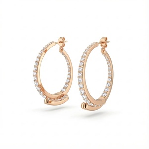 Pendientes Orbit Pave con Diamantes - Oro de 9k, 14k y 18k - Product Image 4