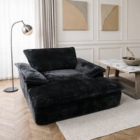 Canapé-lit convertible en tissu velours côtelé doux, canapé pliant, fauteuil de relaxation sans armature pour la maison et la chambre