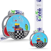 Médaille de Défi Santé Canada Personnalisée Directement de l'Usine, en Alliage de Zinc Émaillé, Découpée en 3D, pour Course à Pied, Course Amusante, Course de Honneur, Souvenir et Récompenses