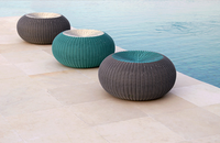 Chaise pouf moderne imperméable pour l'extérieur Fauteuil pouf en rotin plastique pour la maison, le jardin, le salon, l'hôtel et le parc